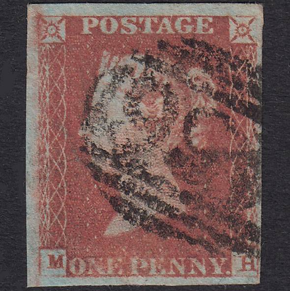 GB QV 1841 1d Red-Brown Plate 82 SG8-B1(1) MH FU Shobden 456