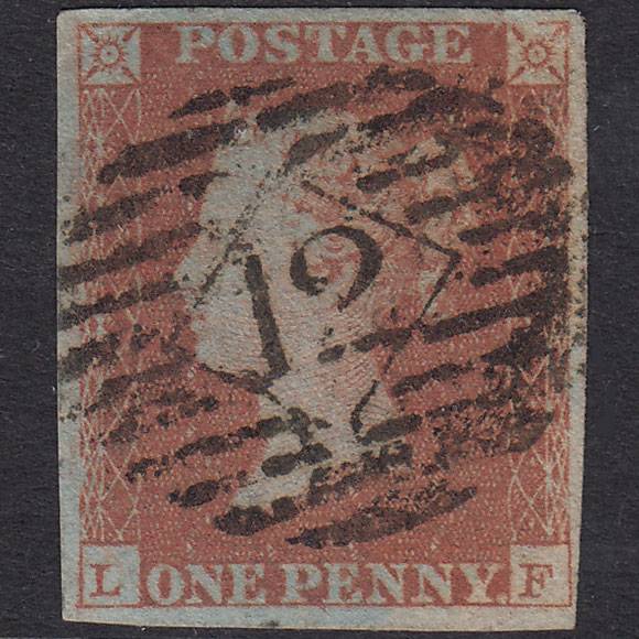 GB QV 1841 1d Red-Brown Plate 99 SG8-B1(1) LF GU 4 Margins London Is 12