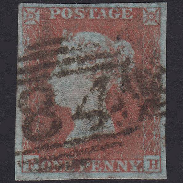 GB QV 1841 1d Plate 163 SG8A-B1(2) FH FU 4 Good Margins Canterbury 84