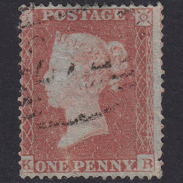 GB QV 1854 1d Red-Brown Plate 183 SG17-C1(1) KB GU Light Cancel