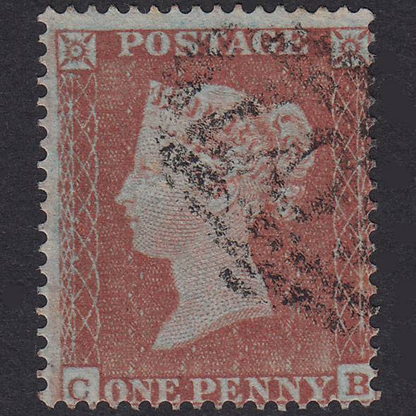 GB QV 1854 1d Red-Brown Plate 176 SG17-C1(1) CB FU