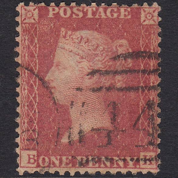 GB QV 1857 1d Rose-Red Plate 56 SG40-C10(1) BK GU