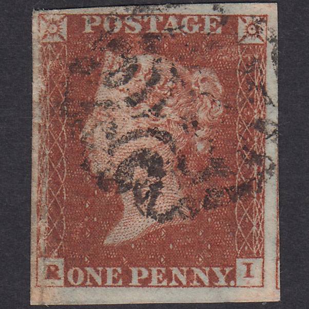 GB QV 1841 1d Plate 31 SG8-B1(1) RI PU 4 Margins MX P to R Conversion