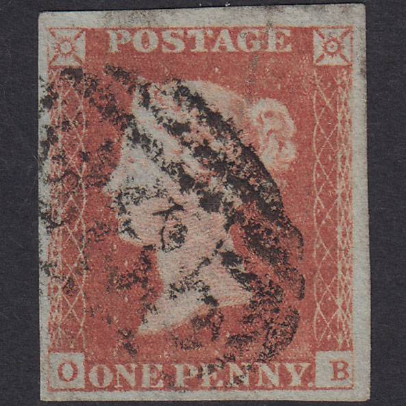 GB QV 1841 1d Red-Brown Plate 86 SG8-B1(1) OB GU 4 Good Margins