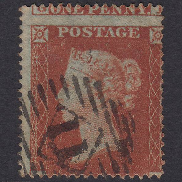 GB QV 1854 1d Plate 185 SG17-C1(1) HL FU Missing Imprimatur Large Misperf