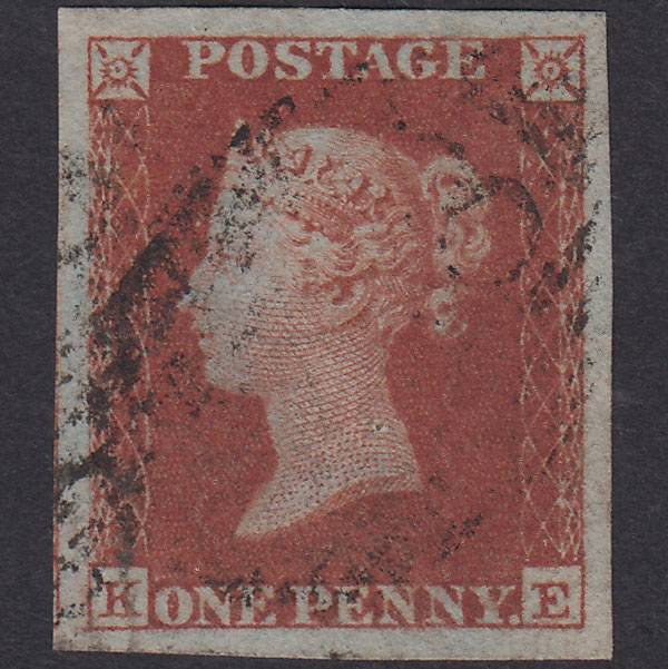 GB QV 1841 1d Red-Brown Plate 160 SG8-B2(1) KH VFU 4 Huge Margins