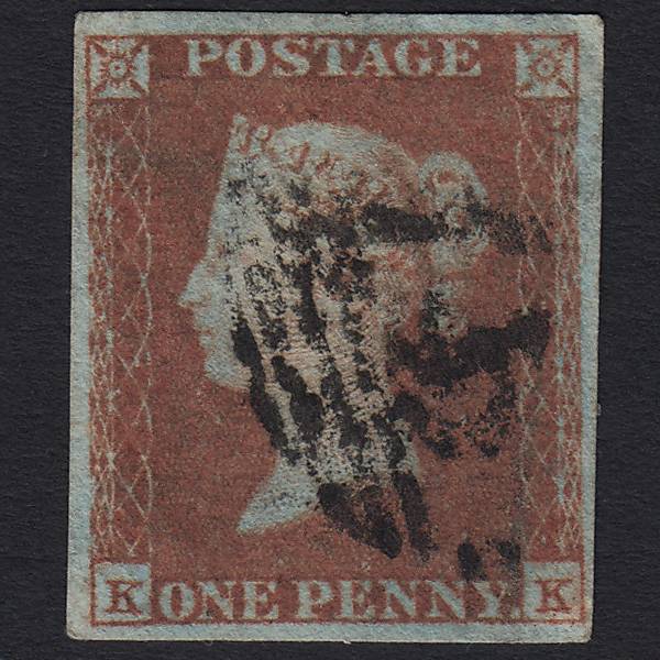 GB QV 1841 1d Red-brown (Plate 98) SG8-B1(1) KK FU 4 Margins