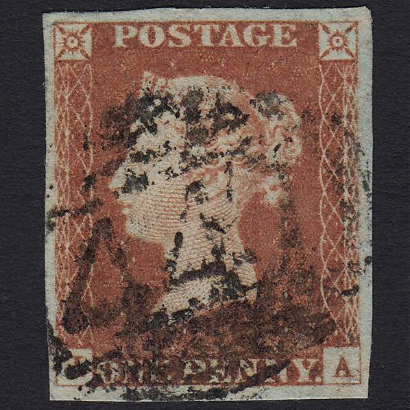 GB QV 1841 1d Red-brown (Plate 72) SG8-B1(1) IA GU Leeds 447 4 Margins