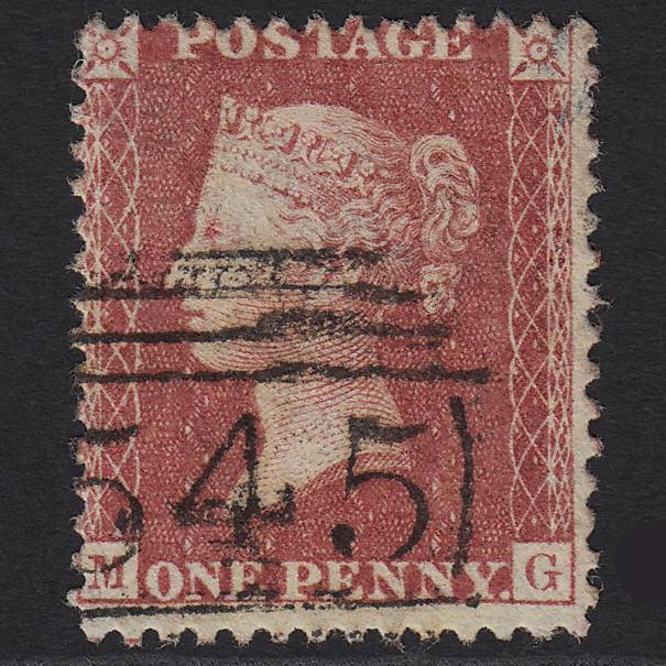 GB QV 1857 1d Rose-red (Plate 46) SG40-C10(1) MG FU Newcastle 545