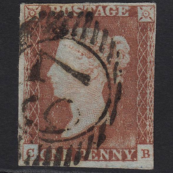 GB QV 1841 1d (Plate 55) SG9-B1(3) CB GU London D&S 67 nr 4 Margins