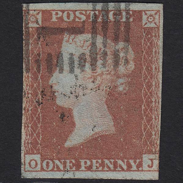 GB QV 1841 1d Red-brown Pl 94 SG8-B1(1) OJ FU in Scotland nr 4 Margins