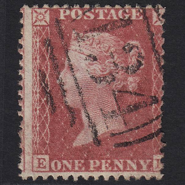 GB QV 1857 1d Rose-red (Plate 36) SG40-C10(1) EK FU Bristol 134 Misperf