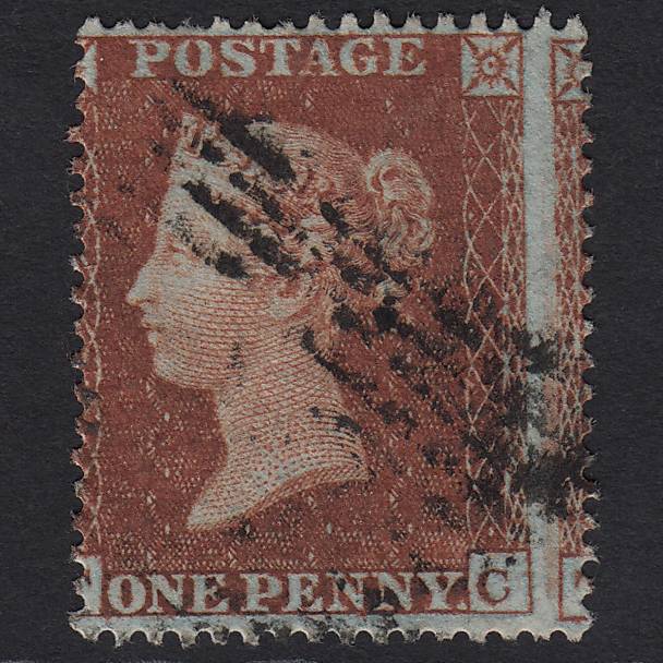 GB QV 1854 1d Red-brown (Plate 195) SG17-C1(1) TC FU in Scotland Large Misperf