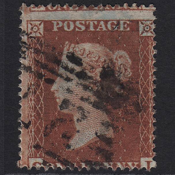 GB QV 1854 1d Red-brown (Plate 195) SG17-C1(1) CI GU Ayr 27 Misperf