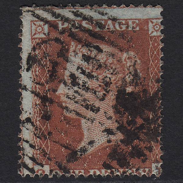 GB QV 1854 1d Red-brown SG17-C1(1) GU in Scotland Misperf