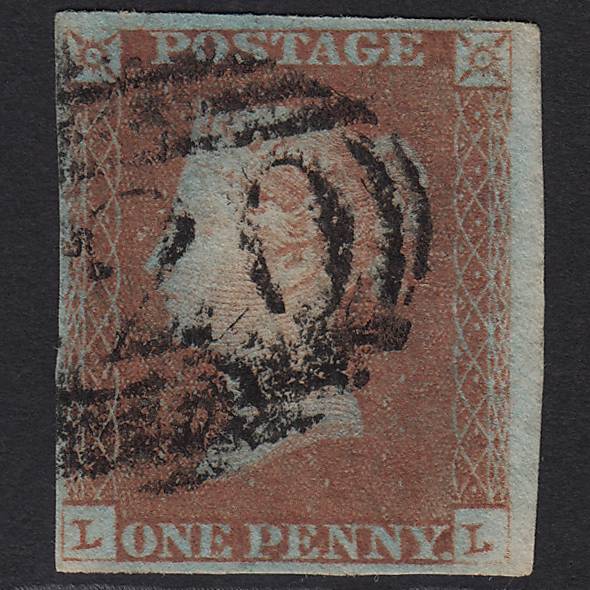 GB QV 1841 1d Red-brown (Plate 80) SG8-B1(1) LL FU 4M Imperf Malformed L
