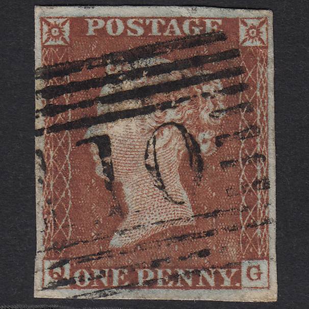 GB QV 1841 1d Pl 36 SG8-B1(1) QG FU Dumbarton 110 4M Imperf Ivory Head