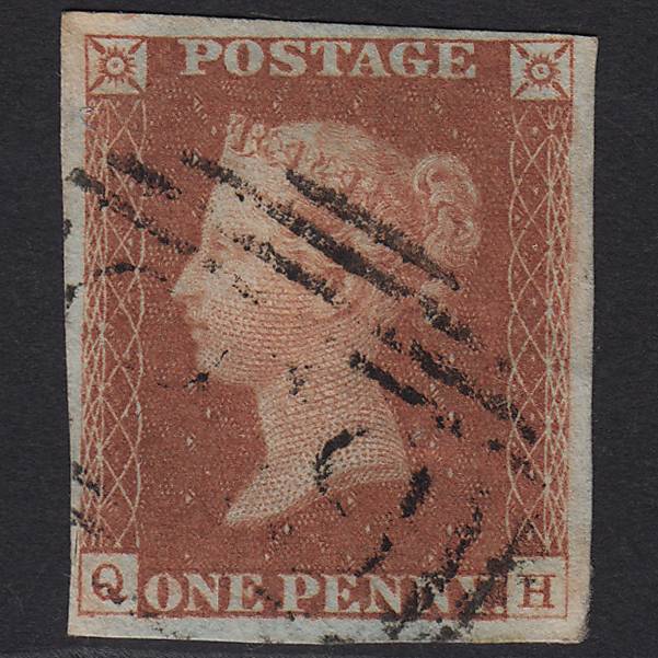 GB QV 1841 1d Red-brown (Plate 68) SG8-B1(1) QH FU Light Cancel