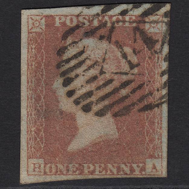GB QV 1841 1d Red-brown (Plate 90) SG8-B1(1) HA GU 4 Margins London IS 14