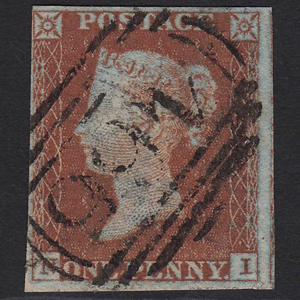 GB QV 1841 1d Red-brown Pl 45 SG8-B1(1) NI FU 4M Imperf Liverpool 466