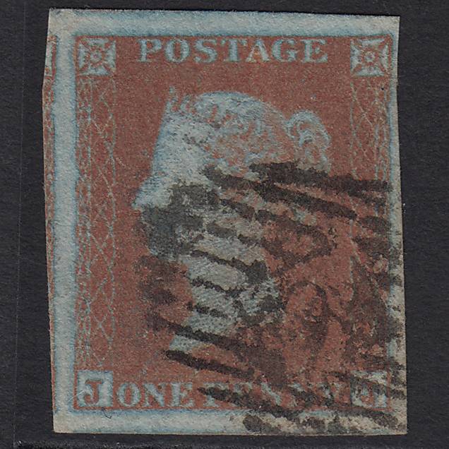 GB QV 1841 1d Pl 137 SG8a-B1(2) Framed Reverse JJ GU 4M London IS Cancel