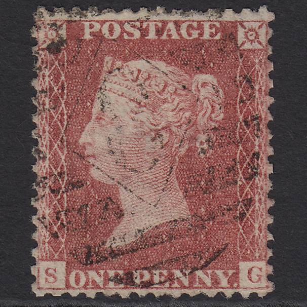 GB QV 1857 1d Rose-red Pl 27 SG40-C10(1) SG GU London IS 8 Well Centred