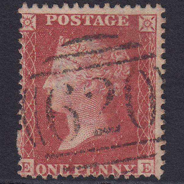 GB QV 1857 1d Rose-red Pl 42 SG40-C10(1) EE FU Plymouth 620 Blind Perfs