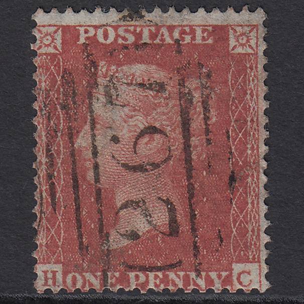GB QV 1855 1d Red-brown (Plate 9) SG21-C4(1) HC FU Durham 267 Paper Flaw