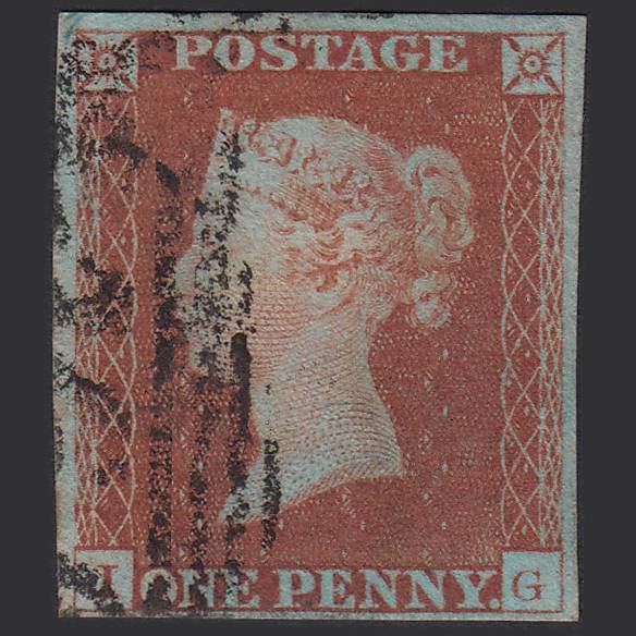 GB QV 1841 1d Red-brown (Plate 68) SG8-B1(1) IK GU 4 Margins