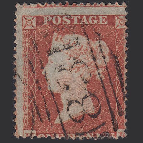 GB QV 1854 1d Plate R6 SG17-C1(1) KK GU Wakefield 831 Large Misperf
