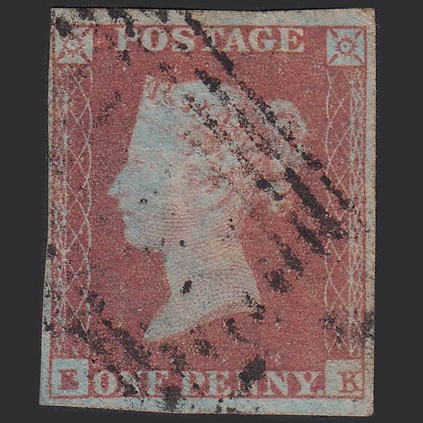GB QV 1841 1d Red-brown (Plate 90) SG8-B1(1) EK GU 4 Margins Scotland