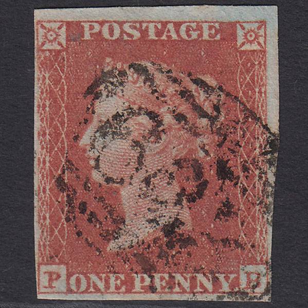 GB QV 1841 1d Red-brown (Plate 156) SG8-B2(1) PB FU 4 Margins