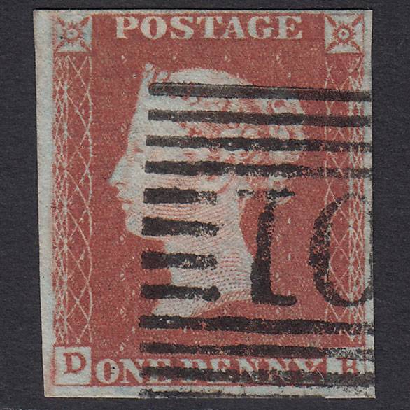 GB QV 1841 1d Red-brown (Plate 81) SG8-B1(1) DB FU 4 Margins Scotland