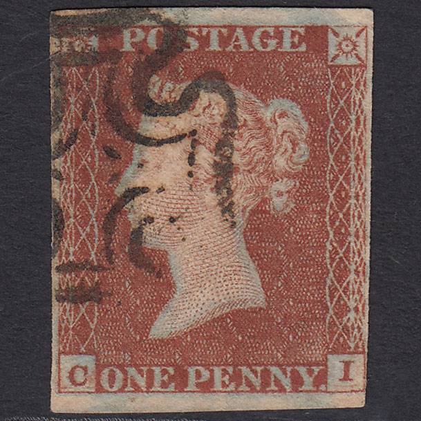GB QV 1841 1d Pl 19 SG8-B1(1) Ivory Head GUideline CI FU 4 Margins MX