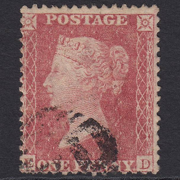 GB QV 1857 1d Rose-red (Plate 57) SG40-C10(1) ED FU Light Cancel