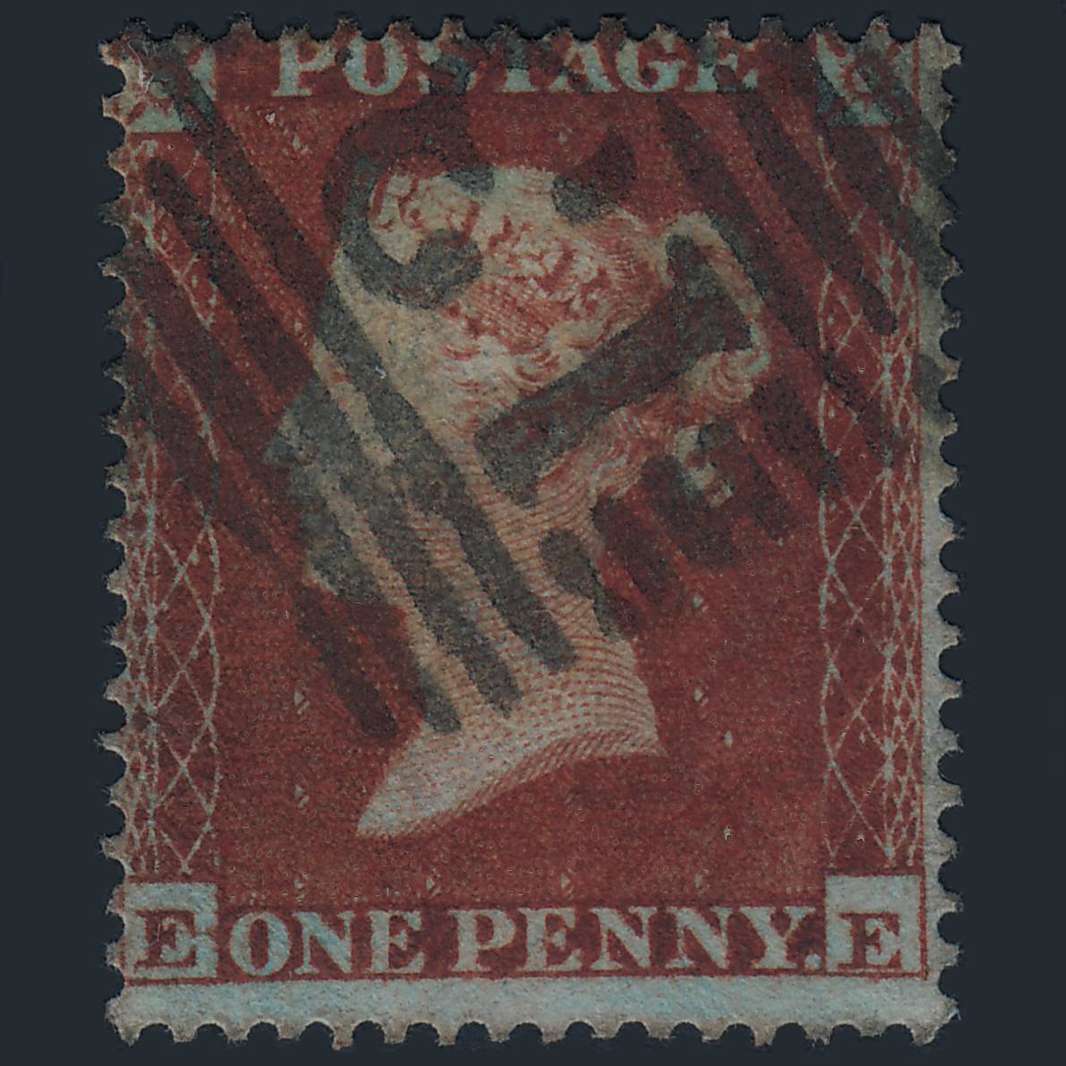 GB QV 1854 1d Plum (Plate 170) SG17-C1(4) EE FU Edinburgh 131