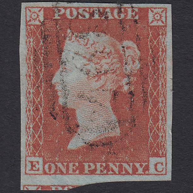 GB QV 1841 1d Pl 148 SG8-B2(1) EC VFU 4 Good to Huge Margins Wisbech 897
