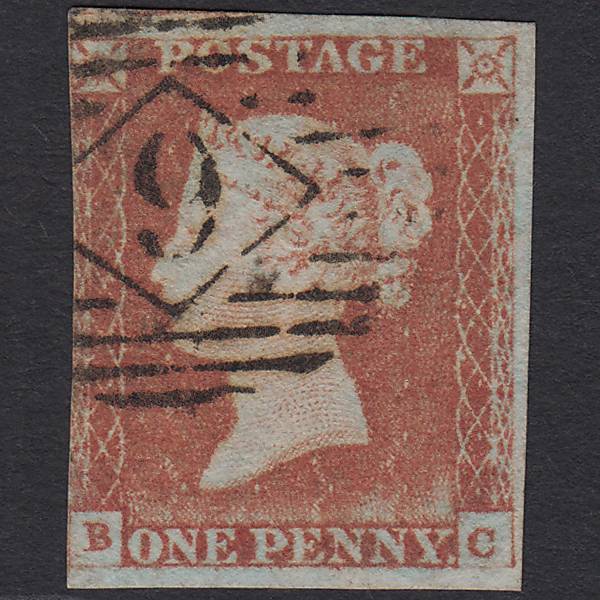 GB QV 1841 1d Pale Red-brown Pl 66 SG9-B1(3) BC GU 3m London IS Cancel