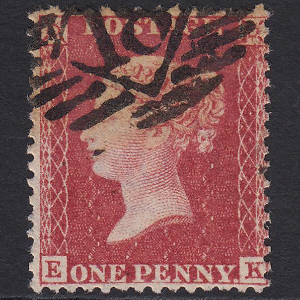 GB QV 1857 1d Deep Rose-red (Plate 37) SG41-C10(4) EK GU London IS 18