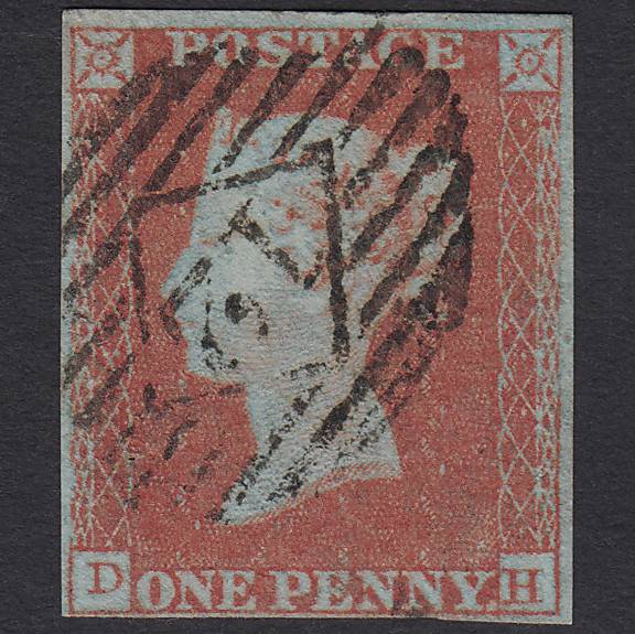 GB QV 1841 1d Very Blued (Plate 118) SG8a-B1(2) DH GU 4M London IS 12