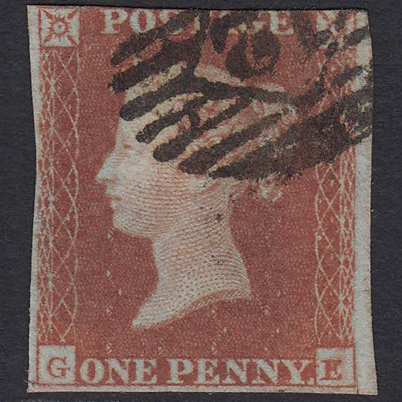 GB QV 1841 1d Red-brown (Plate 121) SG8-B1(1) GE GU 3m London IS Cancel