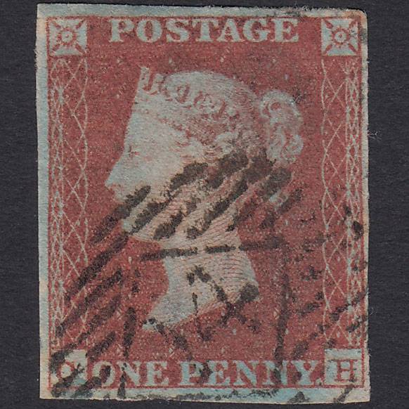 GB QV 1841 1d Red-brown (Plate 90) SG8-B1(1) CH FU 4 Margins London IS 14