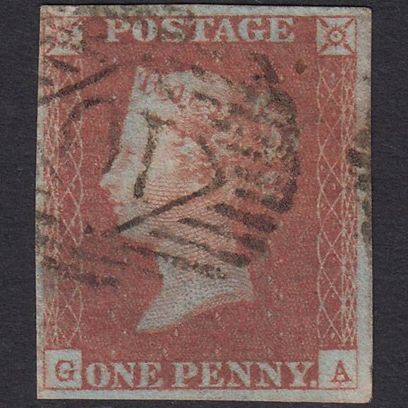 GB QV 1841 1d Red-brown (Plate 86) SG8-B1(1) GA FU 4 Margins London IS 10