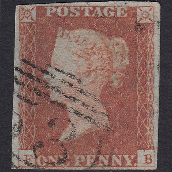GB QV 1841 1d Red-brown (Plate 86) SG8-B1(1) FB FU 4 Margins Bath 53