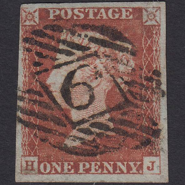 GB QV 1841 1d Red-brown (Plate 64) SG8-B1(1) HJ FU 4M London IS Cancel