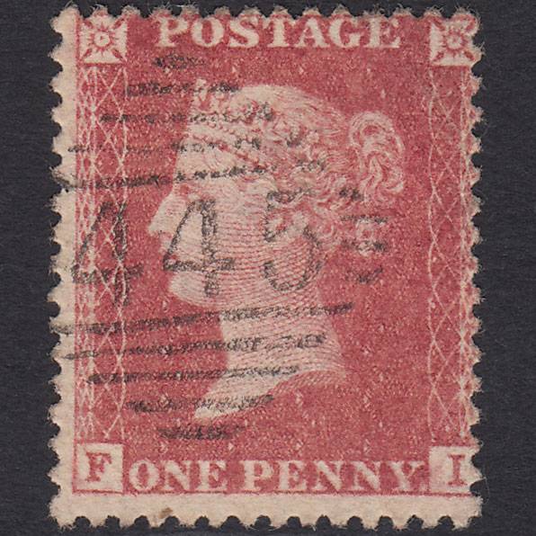 GB QV 1857 1d Rose-red (Plate 47) SG40-C10(1) FI FU Waterford 445