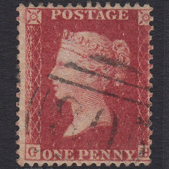 GB QV 1857 1d Rose-red (Plate 43) SG40-C10(1) GH FU Torquay 805 Misperf