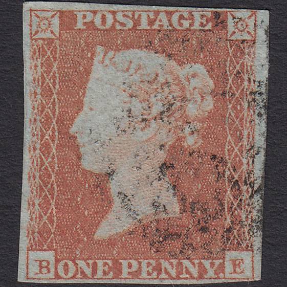 GB QV 1841 1d Red-brown (Plate 112) SG8-B1(1) BE FU 4 Margins