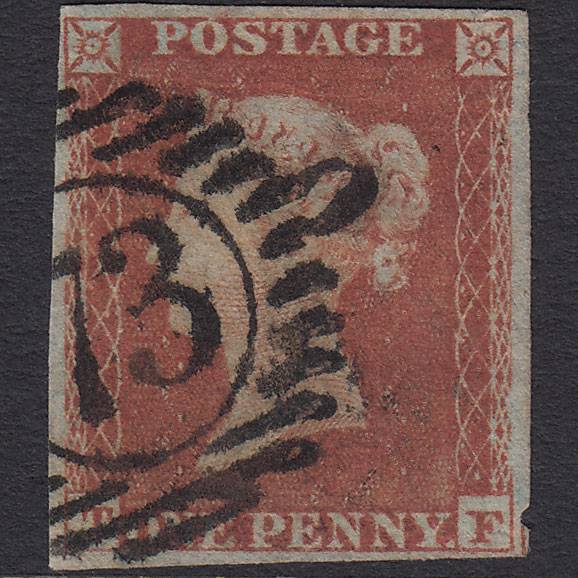 GB QV 1841 1d Red-brown Pl 168 SG8-B2(1) TF GU 4 Margins London D&S 73