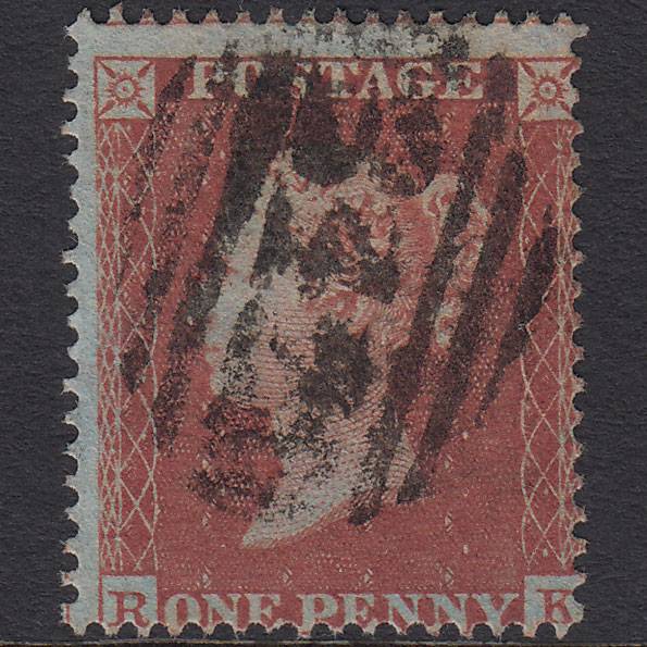 GB QV 1854 1d Red-brown (Plate 181) SG17-C1(1) RK FU Hastings 342
